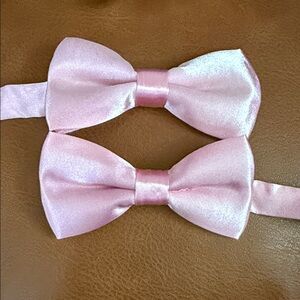 Pink Satin Bow Tie Set for Kids